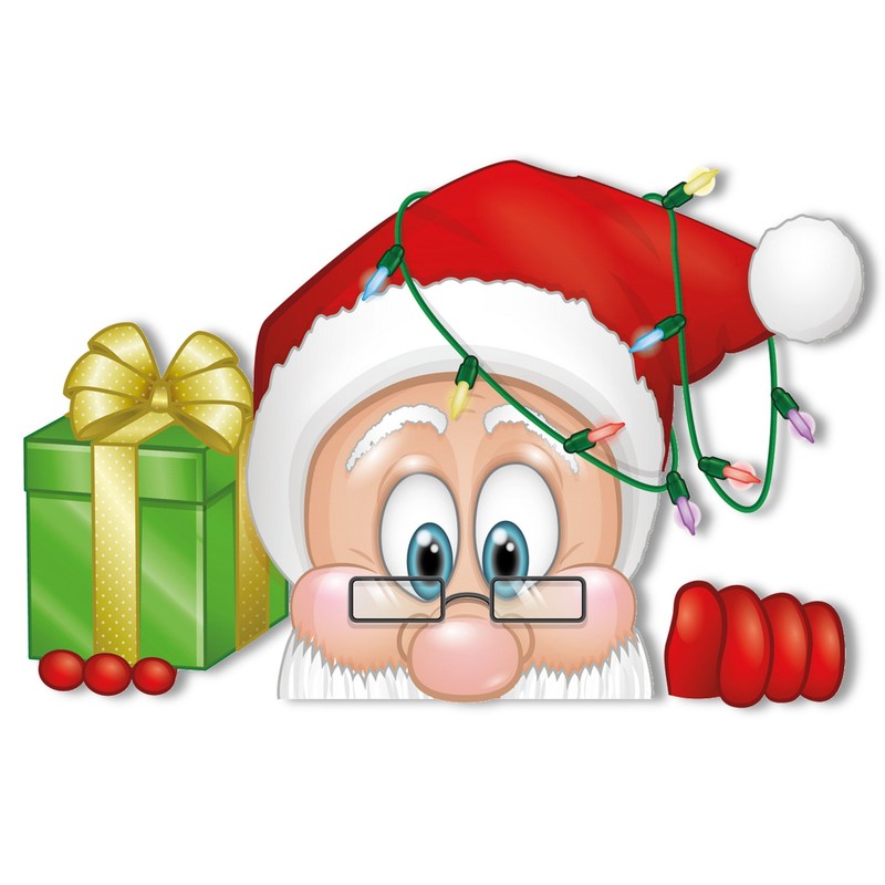 Peeping Santa and Rudolph Window Clings – With 28 Snowflakes