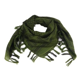ToopMount Keffiyeh Scarf, Tactical Desert Scarf, Cotton Head Face Neck Shemagh, Arab Scraf Warp with Tassel for Men & Women (Green)