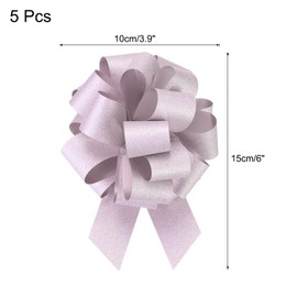 uxcell 5pcs 4 Inch Large Pull Bow Glitter Gift Wrapping Big Pull Bows Ribbon Pink for Wedding Baskets Presents Christmas Party
