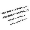 Xpipnns 4pcs Set Matte Black Door Rear Denali Yukon Emblems