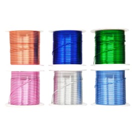 Mandala Crafts Anodized Aluminum Craft Wire for Jewelry Making - Bendable Flexible Silver Copper True Blue Pink Ice Blue Kelly Green Crafting Wire 22 Gauge Wire Colored for Bonsai