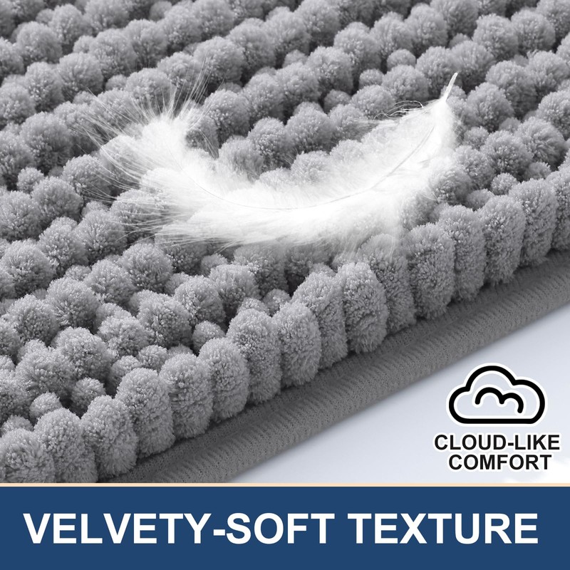 Bathroom Rugs 32x20, Extra Soft Absorbent Shaggy Chenille Bath Rugs,