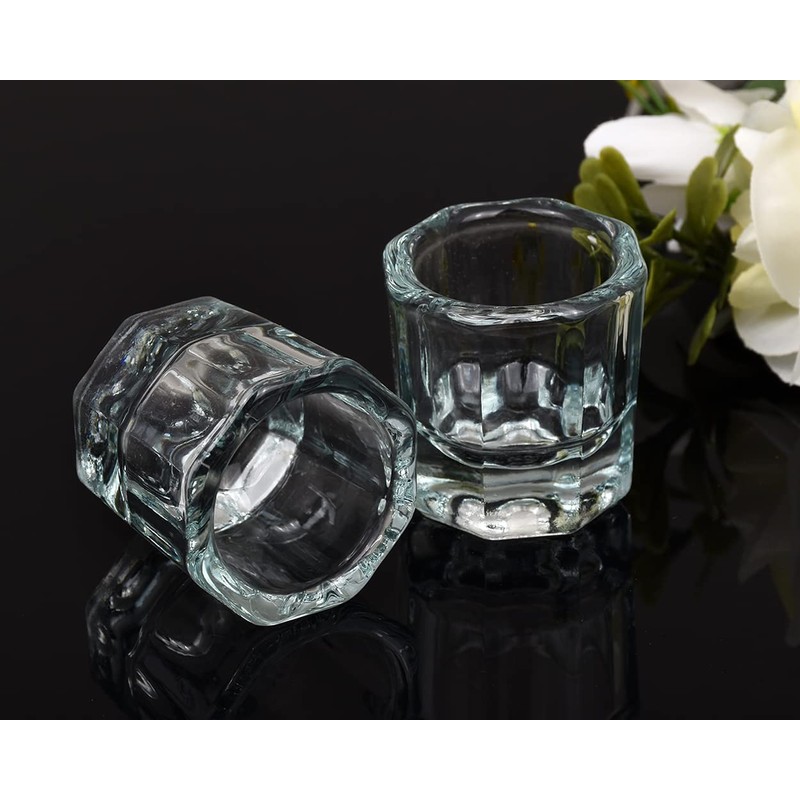 SCSpecial Dappen Dish 2 Pieces Acrylic Liquid Powder Crystal Glass