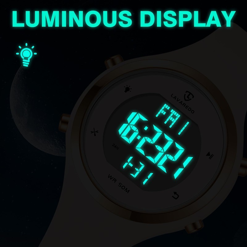 Watches for Women 5ATM Waterproof Digital Womens Watch Outdoor Sport