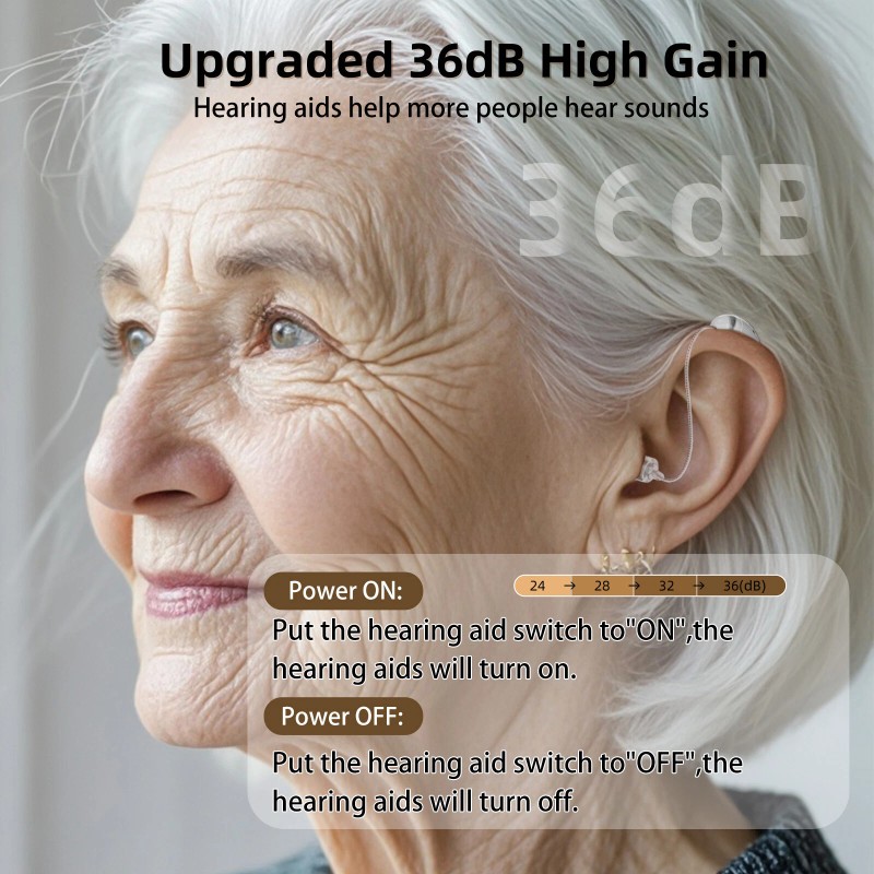 K&FCOPTEE Hearing Aids for Seniors with Moderate Adjustable Volume with