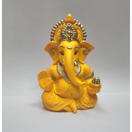 Gold Art India Mango Terracotta Finish Ganesha for Car Dashboard Home Decor Gifting Diwali Birthday Festivals 3.5 x 2 Inches