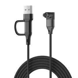 2-in-1 Charger Cable Compatible for Fenix 8 E 7 7X 7S, Approach S10 S12 S40 S42 S60, 3.3Ft Watch Charge Cable for Forerunner 970 955 265 255 245, Vivoactive 5, 4, Smartwatch, Black