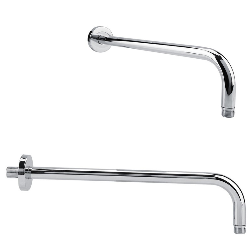 Extra Long Stainless Steel Shower Rain Head Arm Replacement Flange