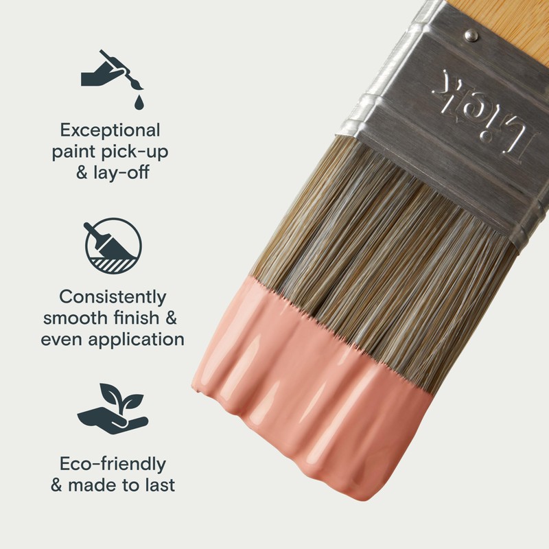 Lick Pro Eco Bamboo Handle Paint Brush Set, Brown, 1.5''