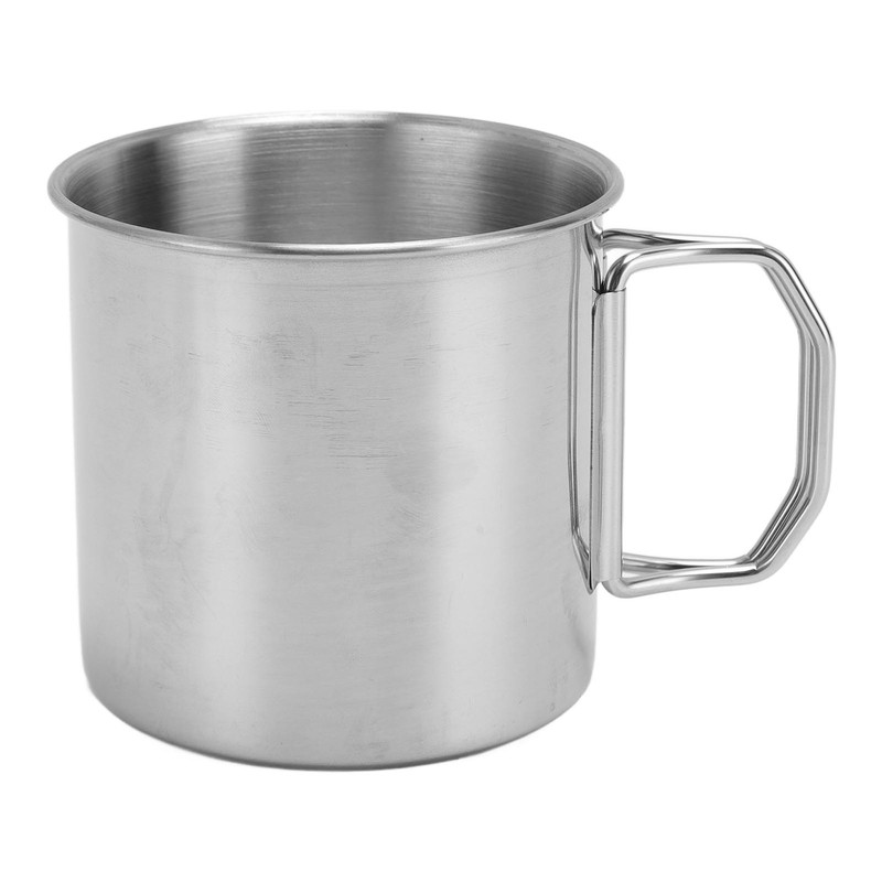Outdoor Water Cup Foldable Handle Portable 304 Stainless Steel Mug