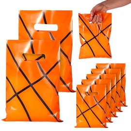 BOXOB 50 Pzs Bolsas de Regalo de Baloncesto, 25 x 17 cm Bolsas Regalo con Temática Deportiva Recuerdos Fiesta Baloncesto para Guardar Postres Galletas Dulces Bocadillos y Regalos
