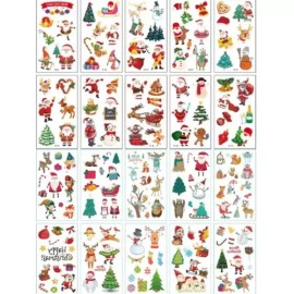 크리스마스 타투스티커 20종 산타 눈사람 파티 이벤트 Christmas Tattoo Stickers 20 Types Santa Snowman Party Event [Type C 10 types]