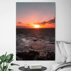 SIGNWIN Canvas Wall Art Calm Seas Beach Beach Blue Coastal Cool Photography Relax/Calm - 24x36 inches