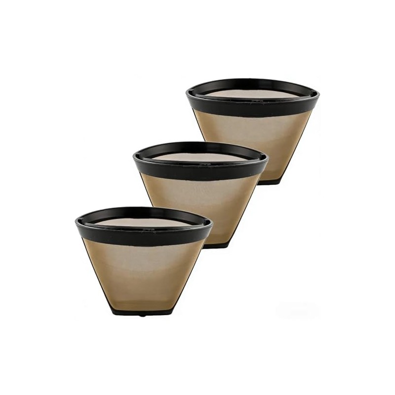 #2 Reusable Coffee Filter, Gold-Tone Permanent Cone Shape Filter Replacement