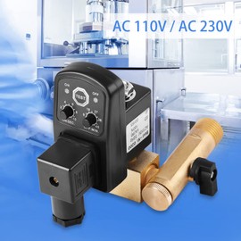 Automatic Drain Valve, G1/2 DN15 Automatic Electronic Timed Drain Valve for Condensate Management of Air Compressor, Pneumatic Control Valves Separate Valve (AC230V)