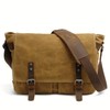 Mens Waxed Canvas Messenger Bag Shoulder Satchel Leather Crossbody Bag