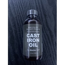 Kuche Chef Organic Cast Iron Oil and Cast Iron Conditioner (4 oz) - Made from Flaxseed Oil