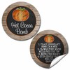 Chalkboard Pumpkin Fall Themed Hot Cocoa Bomb Packaging Sticker Labels,