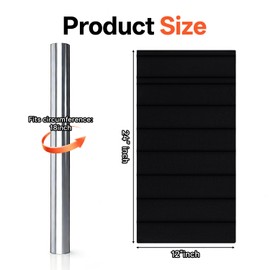Basement Pole Cover, Garage Pole Padding - Anti-Slip Fabric Wrap with Strong Hook and Loop for Tight Fit - Round Column Protector 10mm Foam Padding - 12x24 Inches (4 Pack, 4 Feet Coverage)