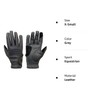eGLOVE Equest Grip Pro Leather Touch Screen Riding Gloves (Grey,