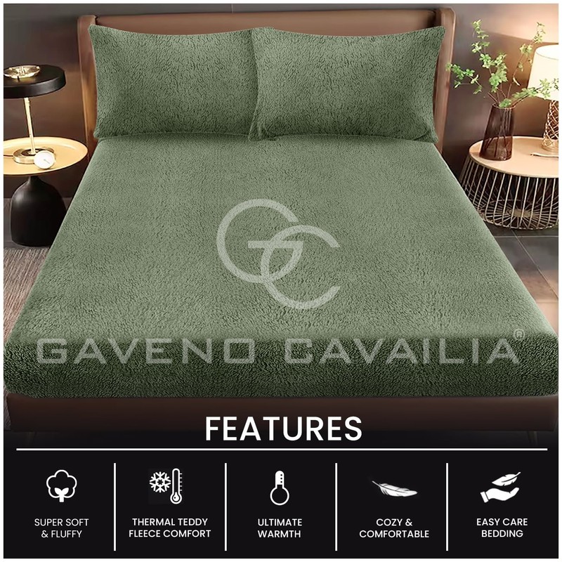 GC GAVENO CAVAILIA Teddy Bear Fleece Single Fitted Sheet -