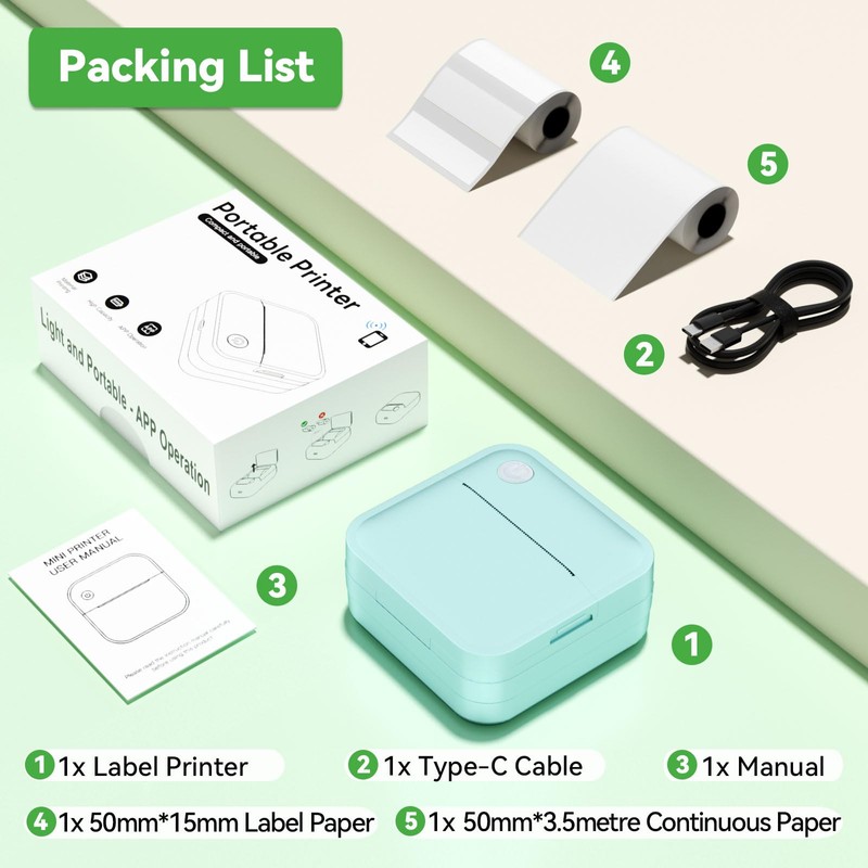 Miouca Label Maker Machine with Tape - Mini Sticker Printer