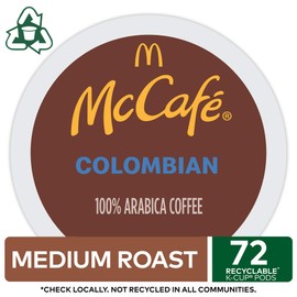 McCafe Colombian, Single Serve Coffee Keurig K-Cup Pods, Medium Roast, 72 Count