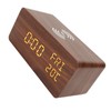 Wooden Digital Alarm Clock Yellow LED Display Adjustable Dimmer Weekday