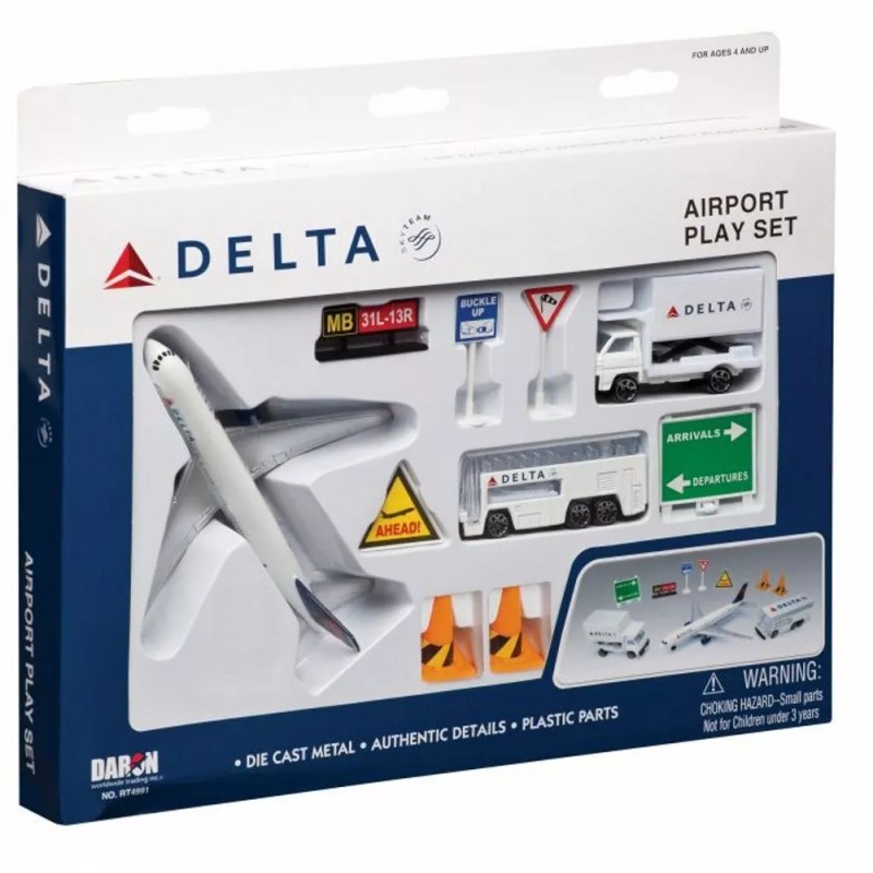 Daron Toy Airplane Playset Diecast Planes & Accessories Delta American