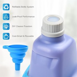 Bisenkud Refillable Bottle for Swiffer® Wet Jet™ Mop - 500ml /17 FL OZ - Leak-Proof HDPE Solution Bottle, Empty，Not for Power mop