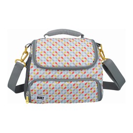 BUILT Insulated Lunch Bag with 'The Stylist' Design, Polyester, Grey/White, 18.5 x 27 x 21 cm