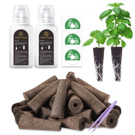 51 Pcs Grow Sponges and Nutrients for Hydroponics Plant Food Compatible with Aero Garden and All Brands - Seed Pods Lables and Indoor Plant Fertilizer for Indoor Garden Hydroponics Growing System