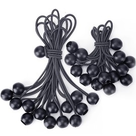 Gorffy Bungee Cord with Balls, 30 pcs Tarpaulin Bungee Balls 4.8" and 8.8", Heavy Duty Bungee Balls, Bungee Strap Ties, Elastic Ties Bungee Ties for Tarpaulin, Camping Tarp and Household Items