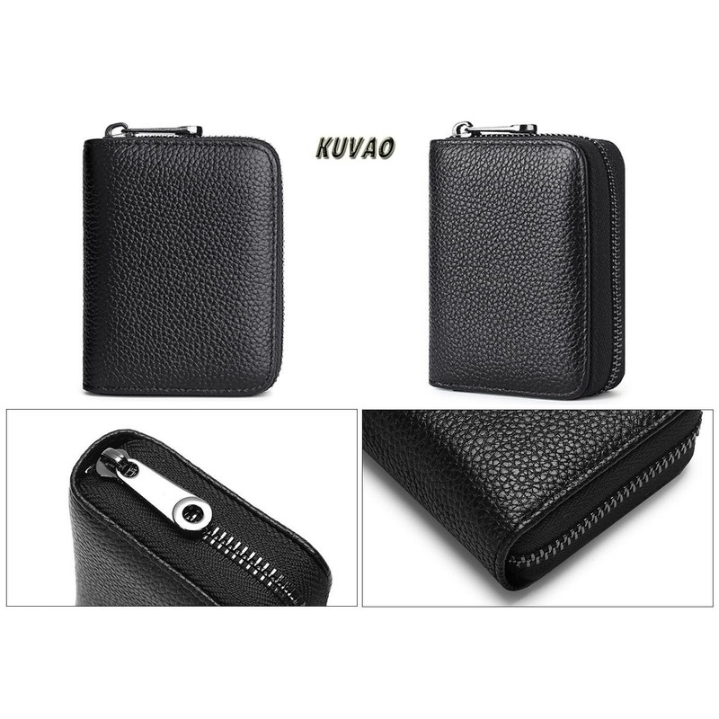 KUVAO RFID Blocking, 20 Card Slots Credit Card Holder Leather