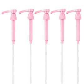 5 Pcs Syrup Dispenser Pump 10cc 28/400 Thread Pink (Pink)
