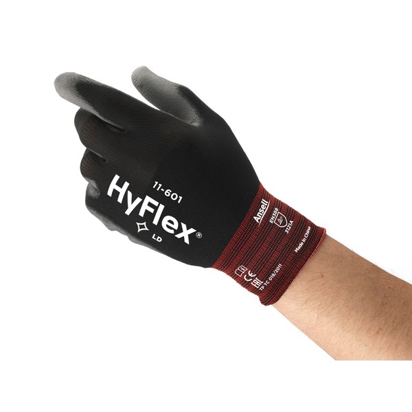 Ansell HyFlex 11-601 Thin Work Gloves, Nylon Knitted Gloves with