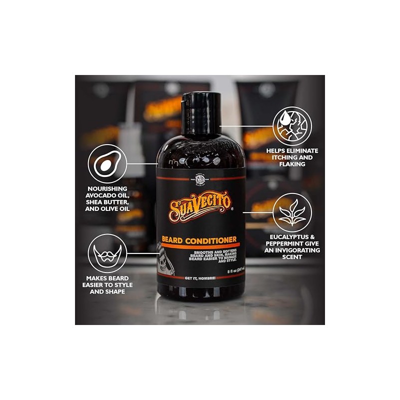 Beard Conditioner by Suavecito for Men - 8 oz Conditioner