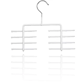 MAWA 1 Piece Non-Slip Tie Holder Space Saving Non-Slip Accessory Hanger Holds 16 Ties 25cm White