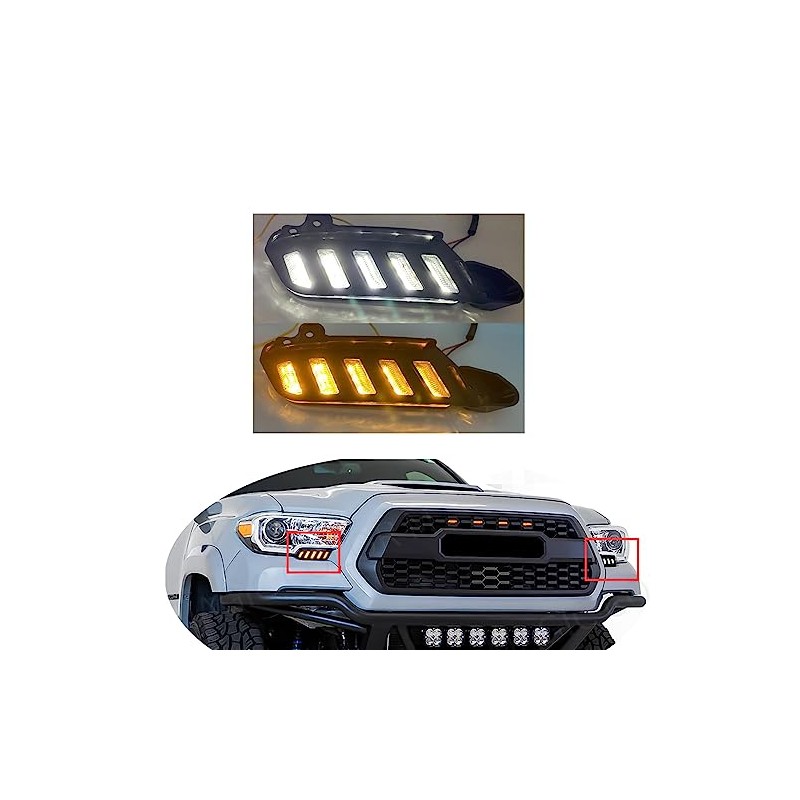 2x Switchback White/Amber Front Side Marker Headlight Daytime Running Light