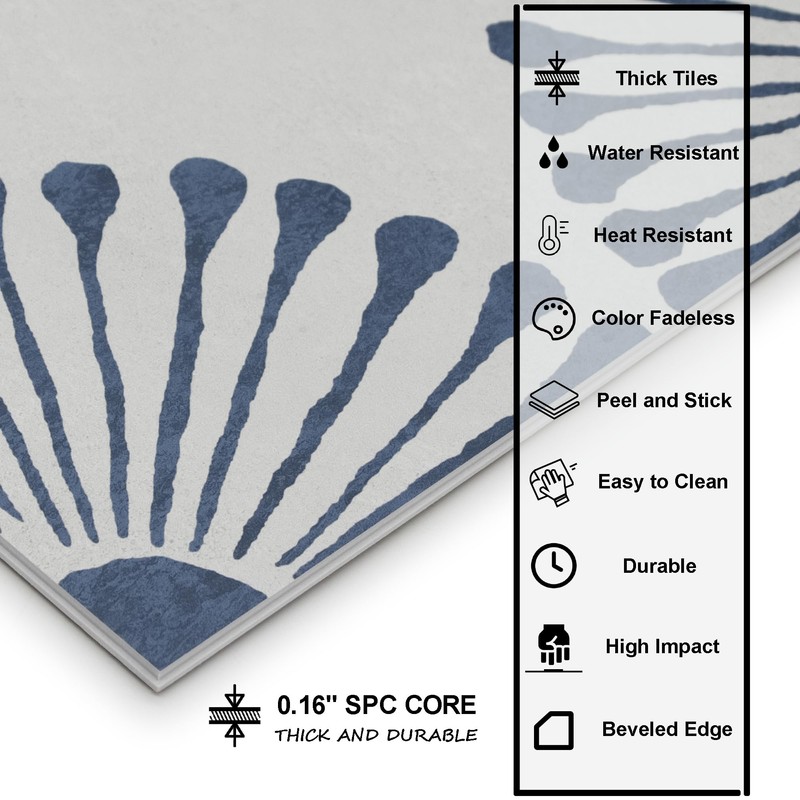 INNO STICKERS 16-Sheet Peel and Stick Floor and Wall Tile,