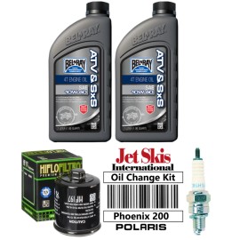 JSI Maxima Oil Kit Oil Change Kit Polaris Phoenix 200 Oil Filter Spark Plug CR6HSA (2005-2014)