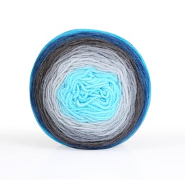 Wollbiene Cupcake Wool for Knitting, 150 g Knitting Wool, 150 g Crochet Baby Wool, Colour Gradient Wool (Dark Grey, Grey, Blue, 3020)