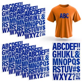 CXWLJL 10 Sheets Iron on Letters for Clothing Heat Transfer Vinyl Iron on Letters for DIY T-Shirts - Blue Letters