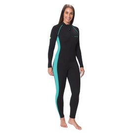 Women Full Body Coverup UV Swimsuit Stinger Suit UPF50+ Sun Protection Black Jade (US, Alpha, XX-Large, Regular, Regular, Black Jade)