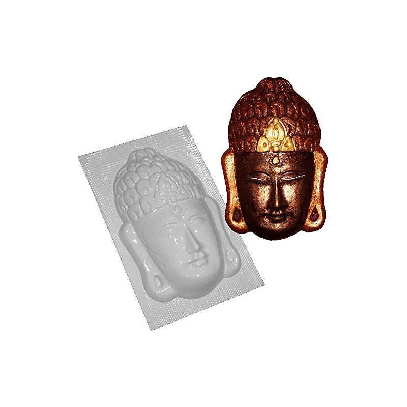 dennycraftmoulds BUDDHA HEAD Concrete Mold Garden Mould Plaque