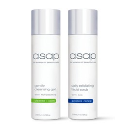 asap Gentle Cleansing Gel and Exfoliating Facial Scrub 200ml Bundle