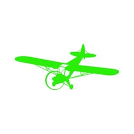 RDW Flying Piper J3 Cub Plane Sticker - Decal - Die Cut - Airplane - Green 1.50" x 0.66"