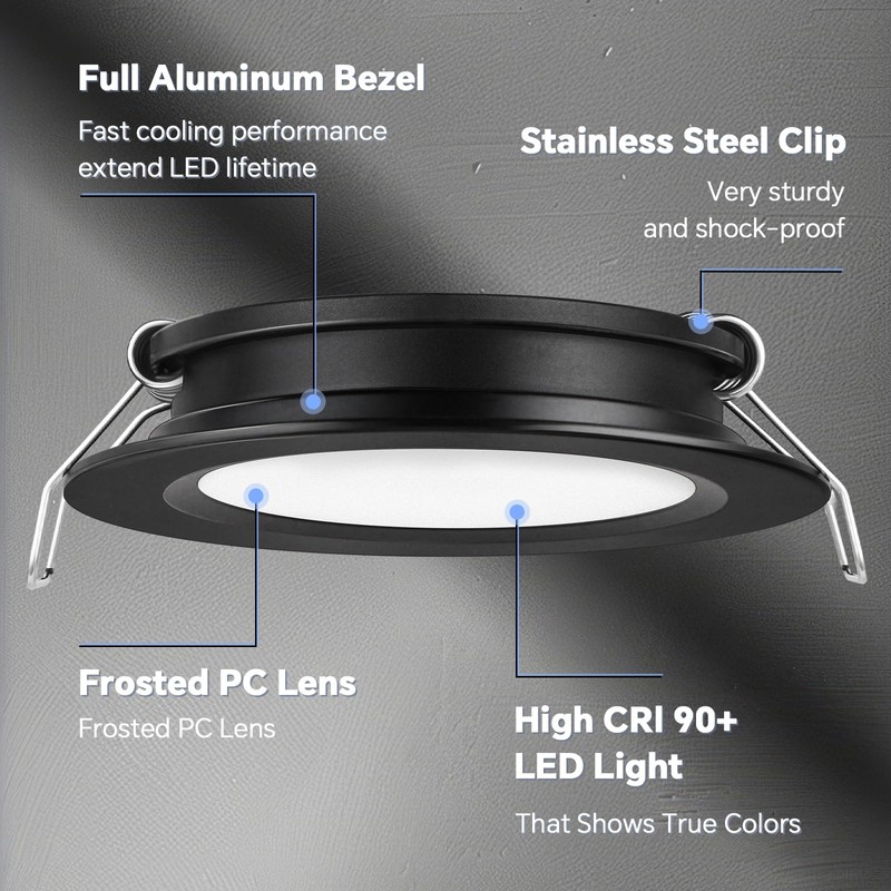 acegoo RV Recessed Ceiling Light 2-3/4” 12V Dimmable LED Puck