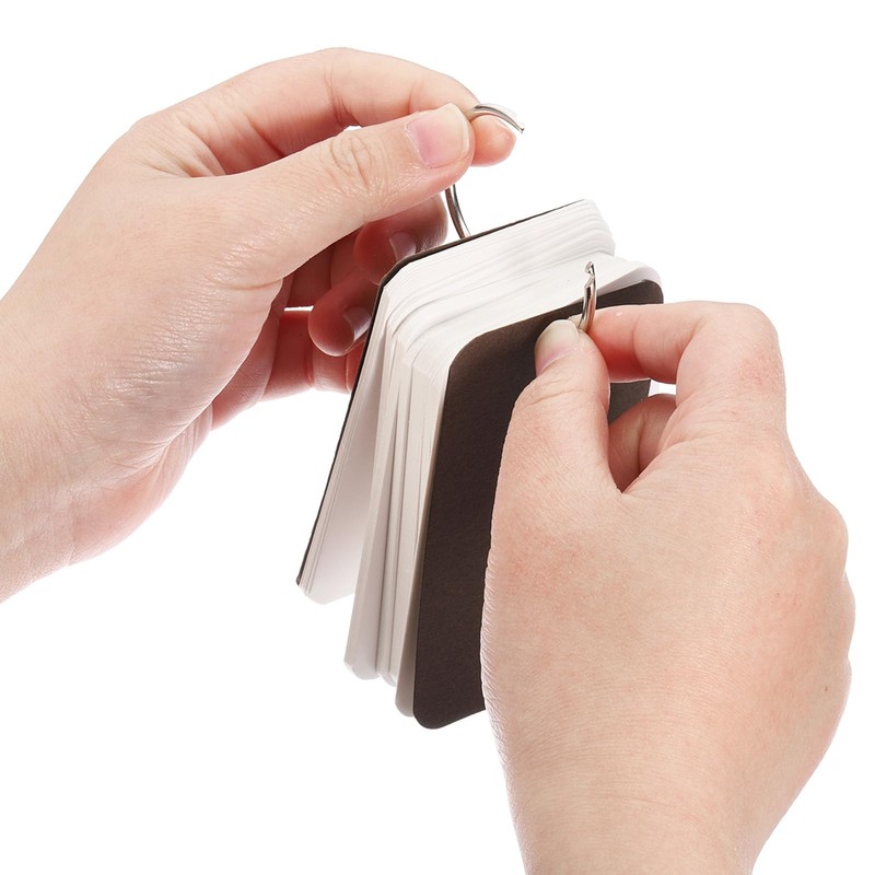 PATIKIL Blank Index Cards with Ring, 600Pcs Blank Flash Card