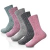 Women Winter Socks-5 Pairs Womens Thick Knitted Wool Warm Socks